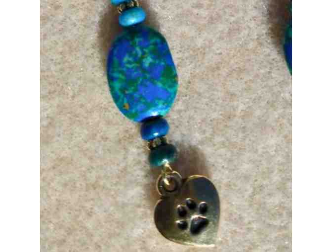 Azurite with Dog Paw earrings