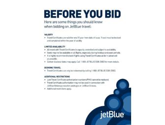 Two Jet Blue Plane Tickets