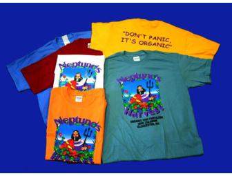 1 Gallon of Neptunes Harvest Organic Fish and Seaweed Blend Fertilizer and a T-shirt