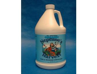 1 Gallon of Neptunes Harvest Organic Fish and Seaweed Blend Fertilizer and a T-shirt
