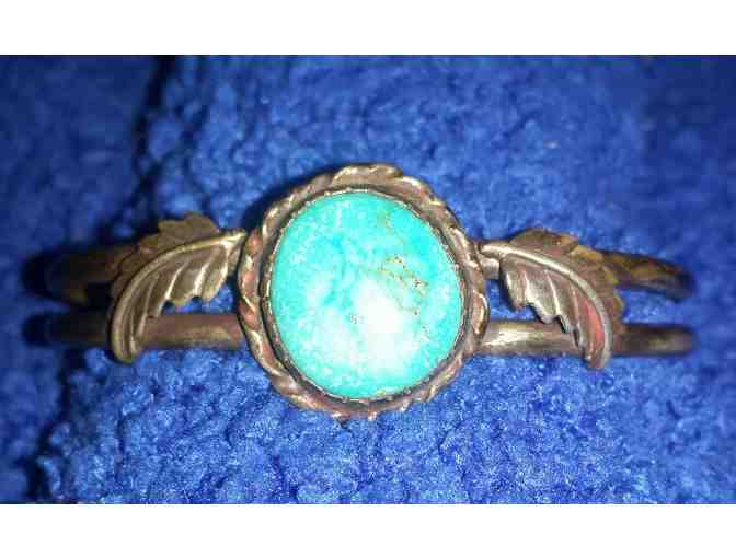 TURQUOISE AND OXIDIZED SILVER CUFF BRACELET