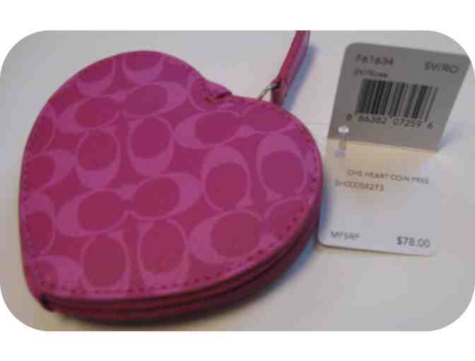 Coach heart coin purse
