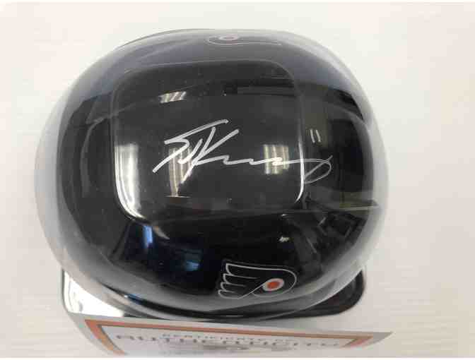 #11 Travis Konecny Autographed Mini Helmet