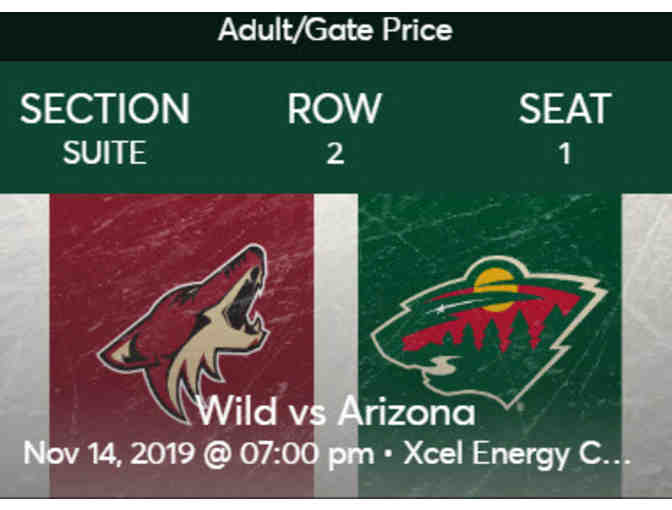 Minnesota Wild Suite Tickets- NOV. 14TH