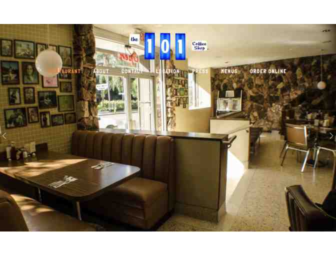 $100 Gift Card: 101 Coffee Shop (Retro Diner)