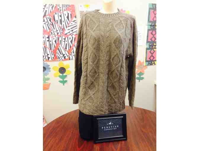 Alpaca Light Brown Knitted Sweater By Peruvian Connection.