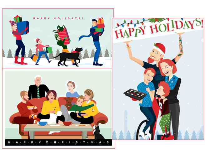 Personalized Illustration of your Family for a Unique and Creative Greeting Card