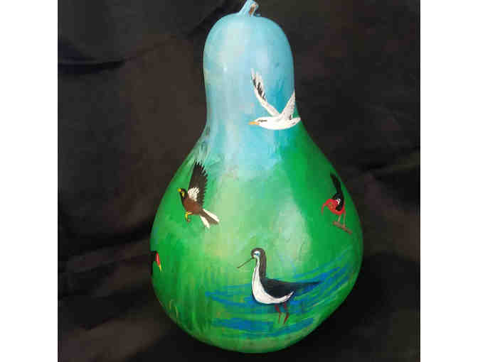 Hand-painted 'Birds of Kaua`i' Gourd