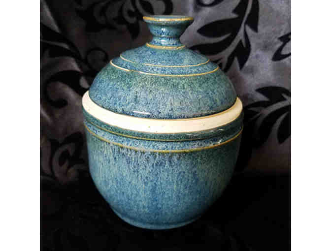 Handcrafted Raku Pottery Lidded Pot by James Castiglione