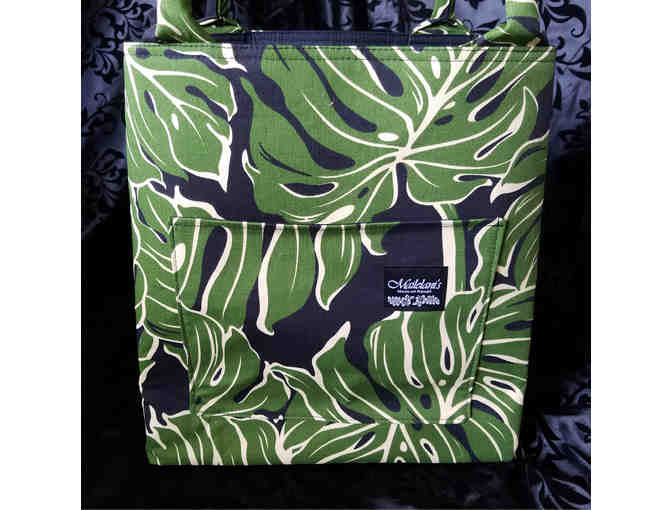 Green Monstera Leaf Mailelani Tote Bag