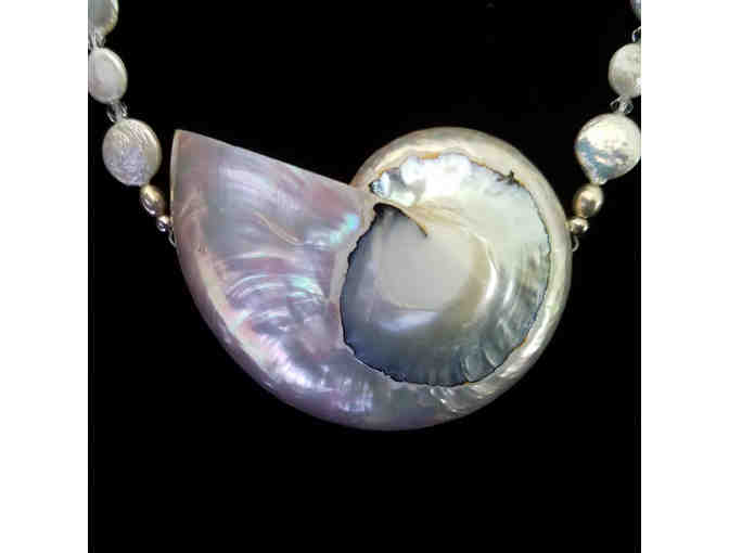Nautilus Shell and Coin Pearl Necklace