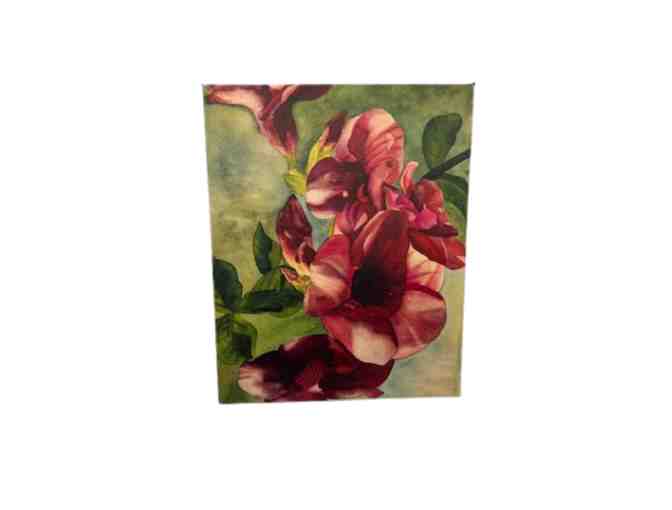 10x8' Giclee Easel 'Burgundy Flora'