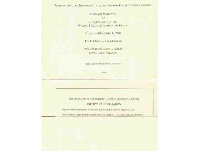 Invitation to the Opening of the Clinton Presidential Library