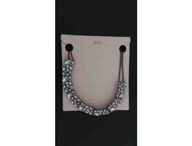 Vivi Crystal Bib Necklace with Matching Earrings