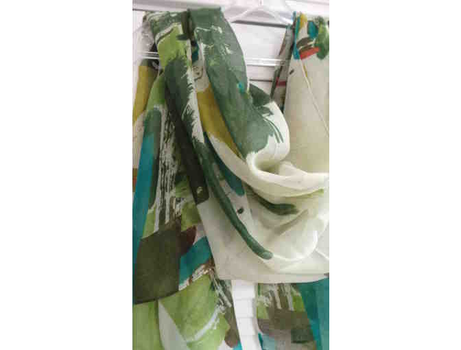 Green paint brush patterned Scarf by Vivi