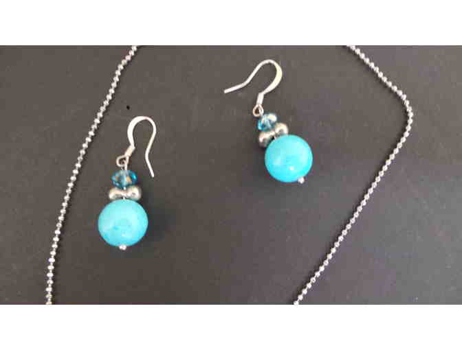 Blue Stone Necklace/Earring Set