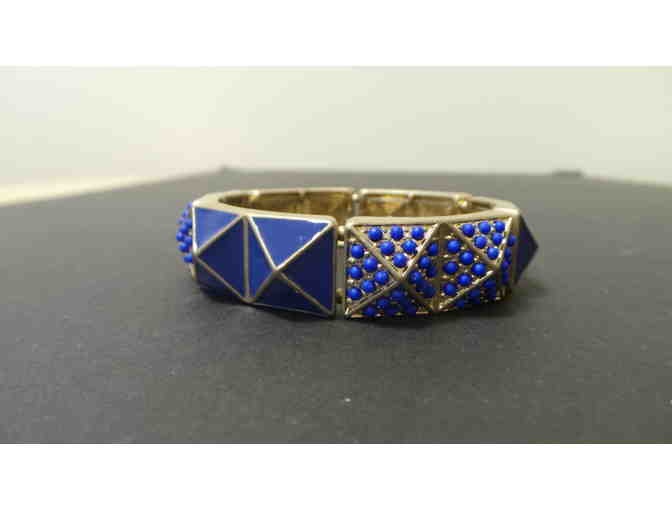 Cookie Lee Blue and Gold Chunky Bracelet