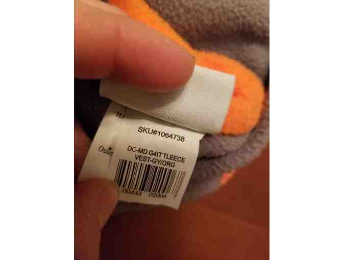 Fleece Orange Gray Dog Jacket- Medium  Dicken's Closet