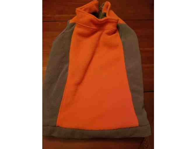 Fleece Orange Gray Dog Jacket- Medium  Dicken's Closet