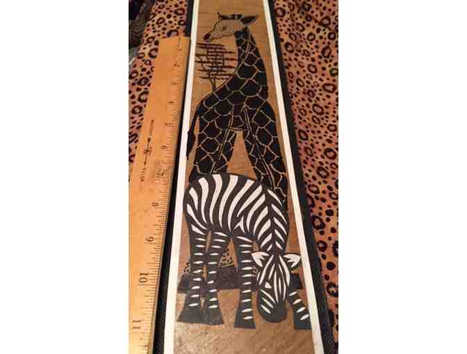 Zebras and Giraffe! typical Kenyan artwork-- handmade
