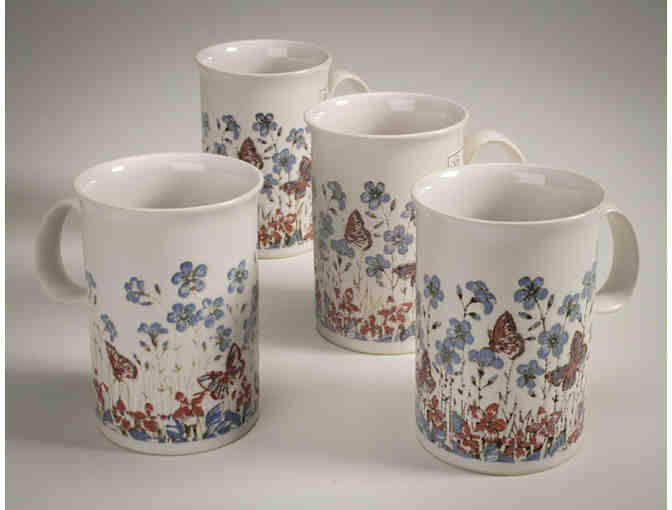 Vintage Dunoon Iris/ Dragonfly or Flower/ Butterfly Mugs, Set of 4 - Special Holiday Price
