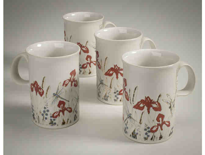 Vintage Dunoon Iris/ Dragonfly or Flower/ Butterfly Mugs, Set of 4 - Special Holiday Price
