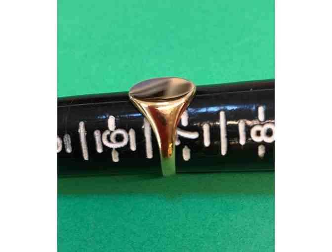 14K Gold Ladies Signet Ring, with Engravable Plate