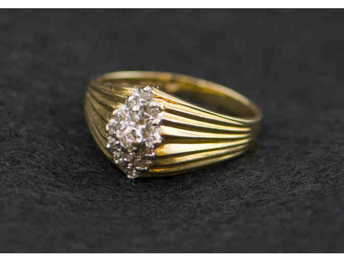 14K Gold Ring with Small Diamonds