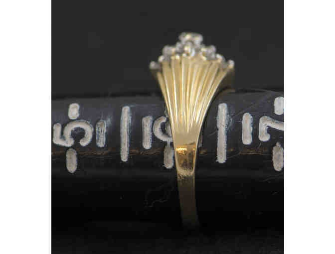 14K Gold Ring with Small Diamonds