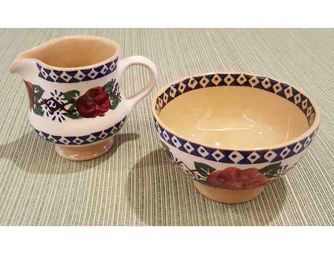 Nicholas Mosse Pottery - Small Pitcher and Bowl, Kilfane Rose Pattern, Retired