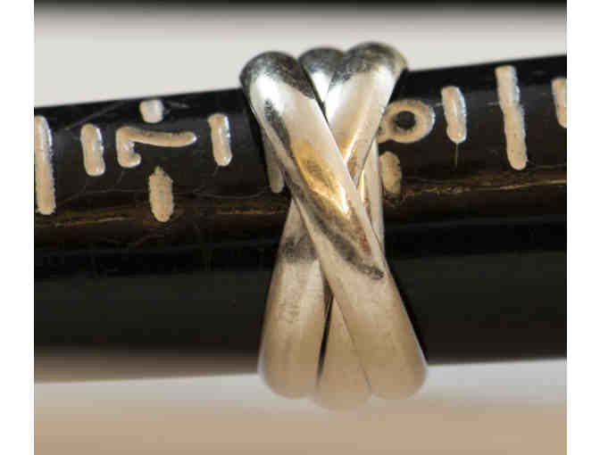 Vintage Interlocking Three Band Sterling Silver Ring