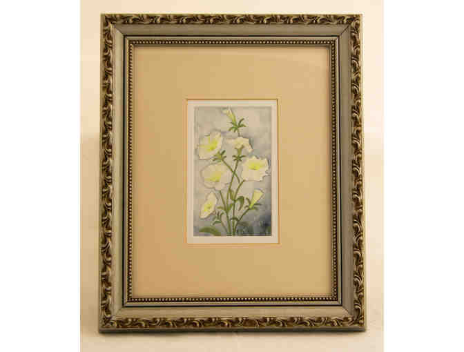 Two Floral Watercolors, by Lois H. Underwood, Framed and Matted