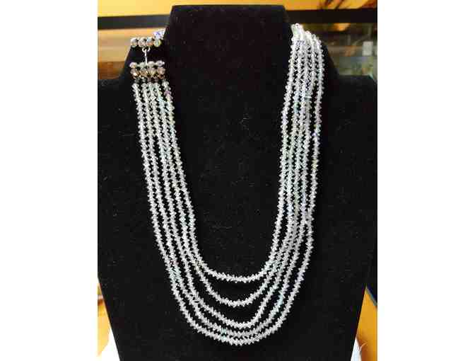 Vintage Swarovski Crystal 'Aurora Borealis' Five-Strand Necklace