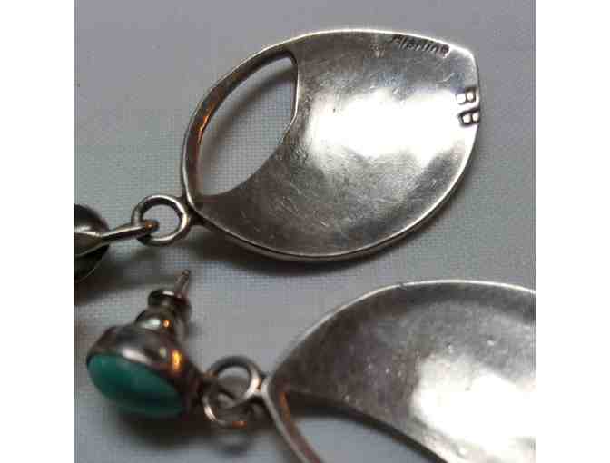 Sterling Silver and Turquoise Kokopelli Motif Earrings