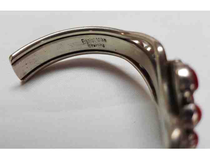 Sterling Silver and Coral Cuff Bracelet by Daniel Mike