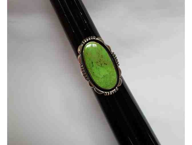 Green Turquoise and Sterling Silver Ring