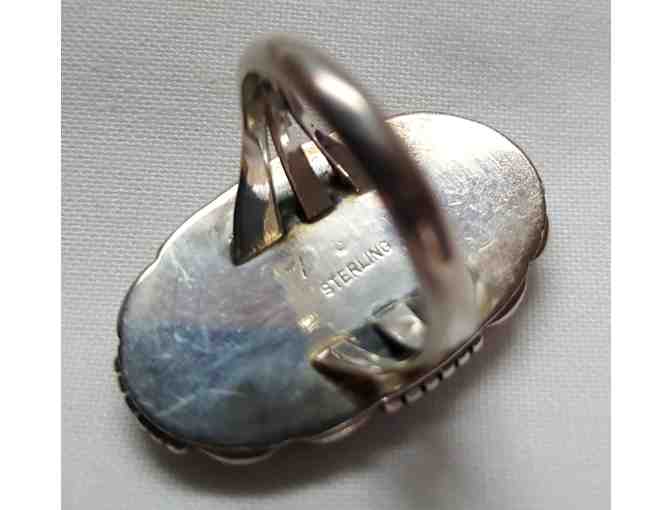 Green Turquoise and Sterling Silver Ring