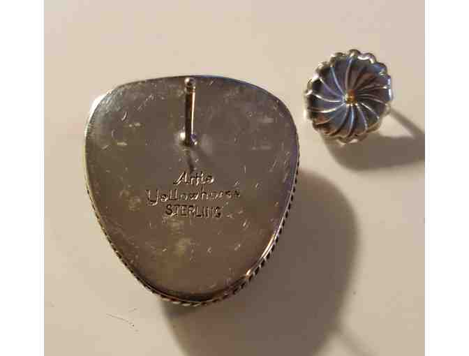 Amazonite and Sterling Silver Earrings by Artie Yellowhorse