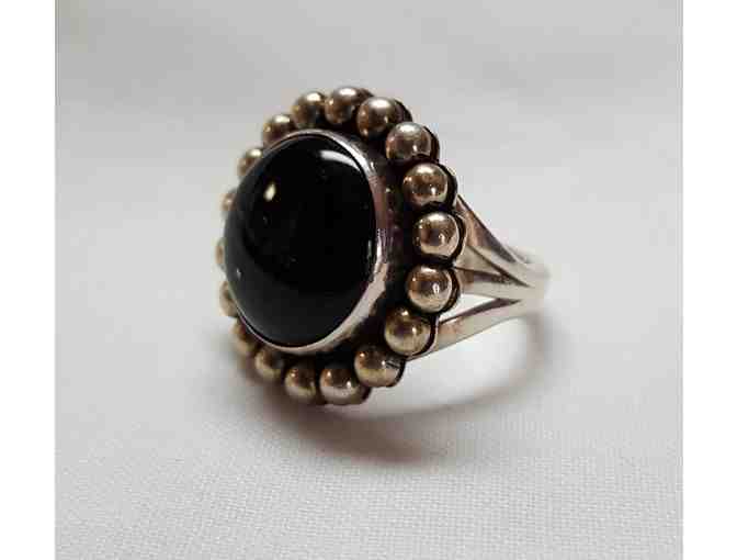 Black Onyx and Sterling Silver Ring by Little Yellowhorse - Photo 1