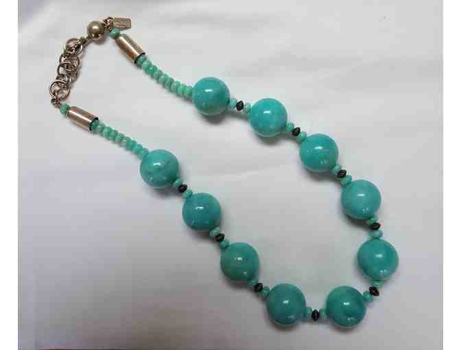 Amazonite and Sterling Silver Necklace by Desiree Yellowhorse