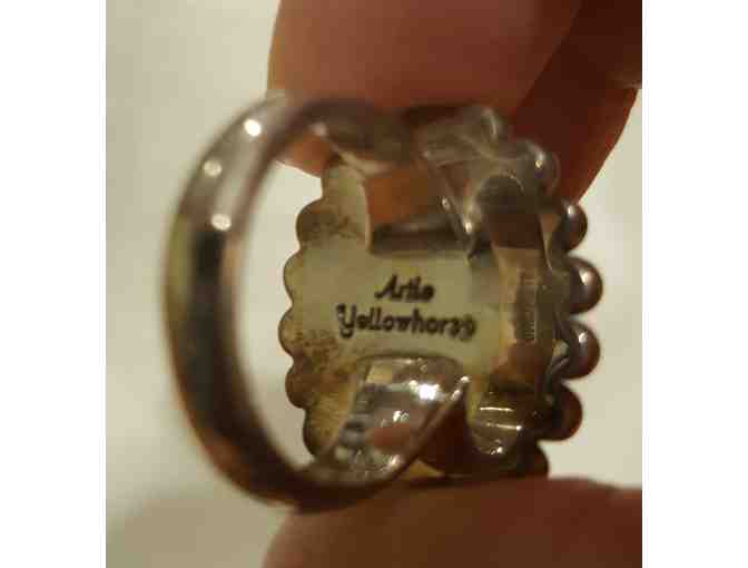 Moonstone and Sterling Silver Ring by Artie Yellowhorse