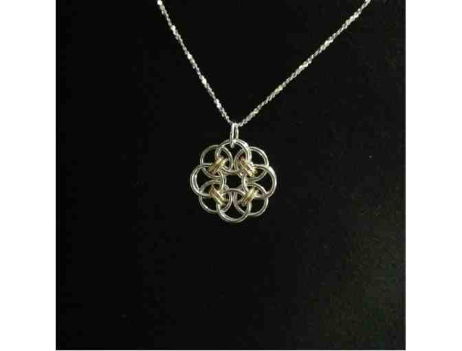 Chain Maille Necklace 'The Helm', by Jim Bellows of Squirrel-Eze , Townsend MA