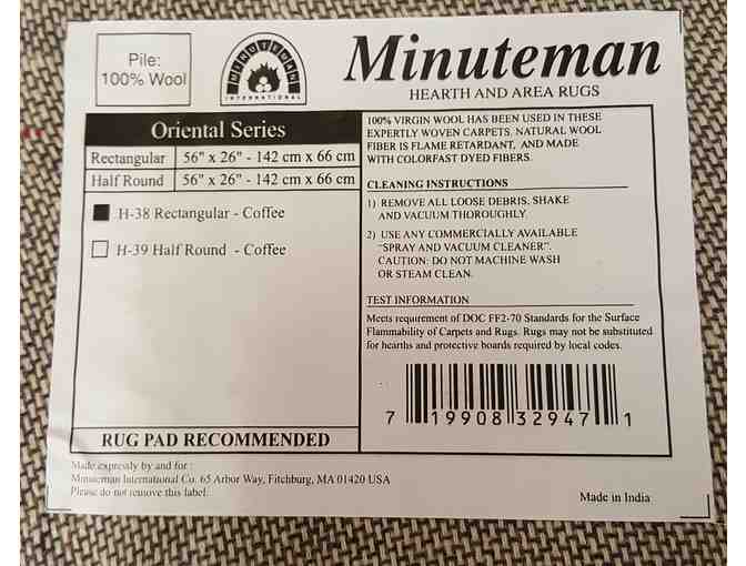 Rectangular 100% Wool Hearth Rug 'Coffee' by Minuteman International