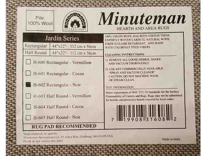 Rectangular 100% Wool Hearth Rug 'Noir' by Minuteman International