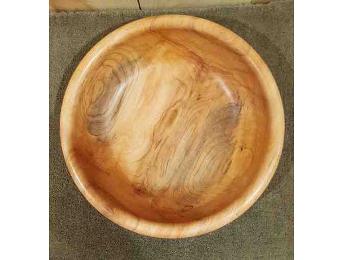 Hand Turned Maple Wood Bowl with Rounded Rim, by Rick Manganello