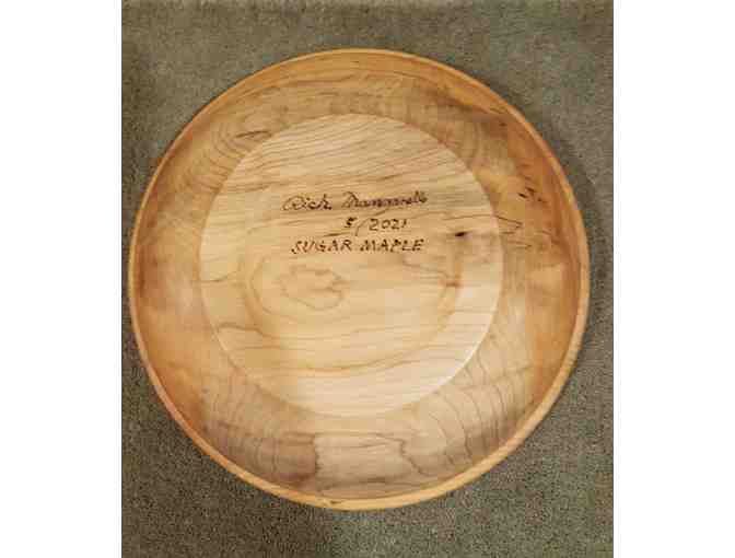 Hand Turned Maple Wood Bowl with Rounded Rim, by Rick Manganello
