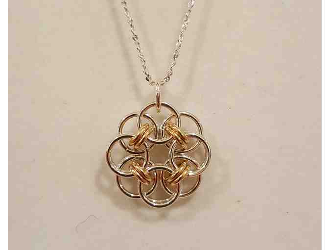 Chain Maille Necklace 'The Helm', by Jim Bellows of Squirrel-Eze , Townsend MA