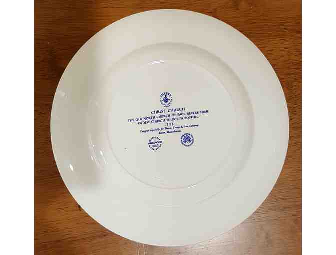 Vintage Wedgwood Blue Transferware Commemorative Plates - 7 Pieces