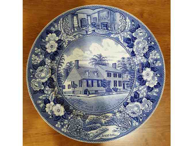 Vintage Wedgwood Blue Transferware Commemorative Plates - 7 Pieces