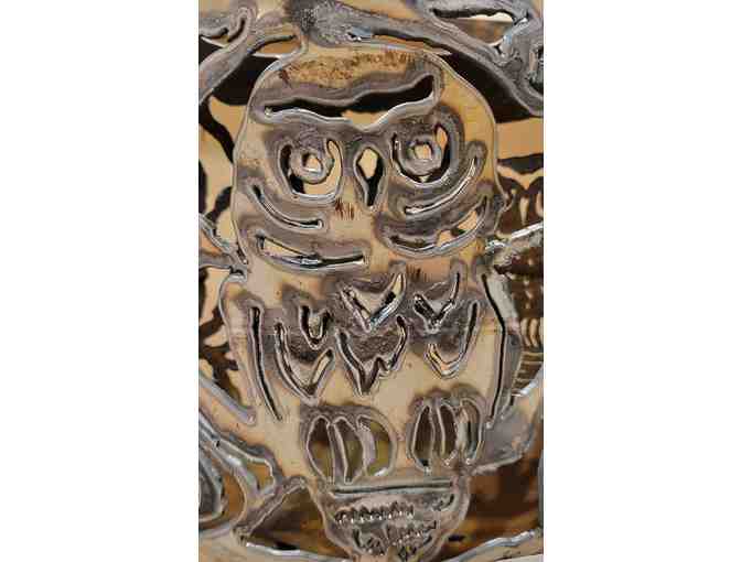 Owl Motif Fire Bowl Luminary, by Babacool Arts